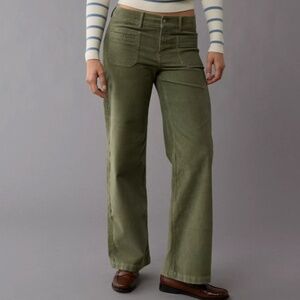 AE Stretch Corduroy Low-Rise Baggy Wide-Leg Pant
